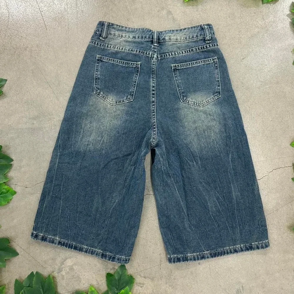 Y2K Denim Shorts Blue Wash Relaxed Fit Skater